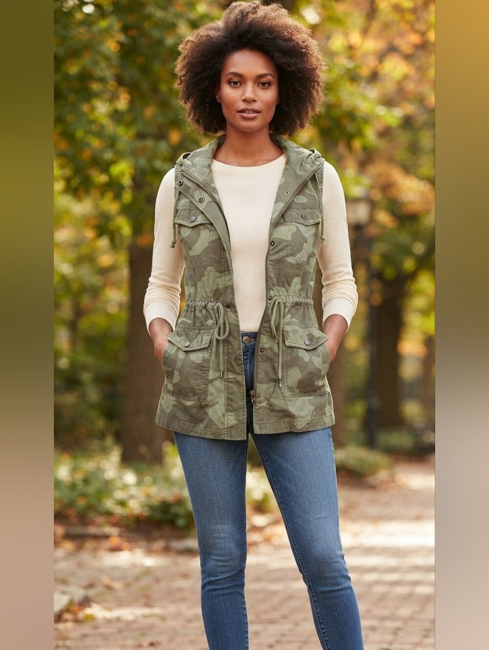 Junior's Mudd camo zip-up vest NWT